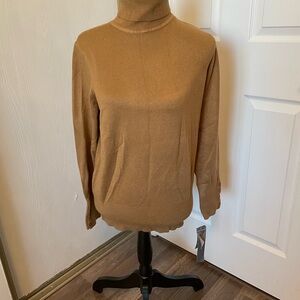 JM Collection Camel Turtleneck Sweater NWT Size M